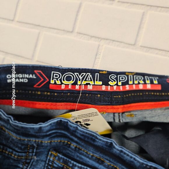 Men's Royal Spirit Denim Blue Jeans Size 34 shoestring waistband New - Picture 14 of 16